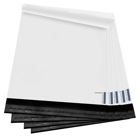 🍁2/$15 500 Thank You Stickers Roll w/10 Large White PolyMailers - Picture 2 of 3